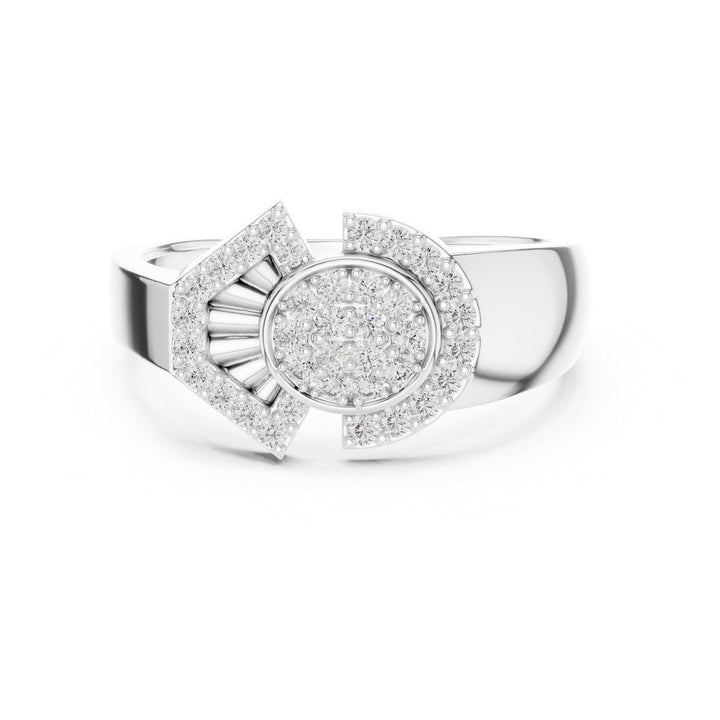 Round Cut Lab Grown Diamond Cluster Ring, 0.34ct Total, Solid Gold