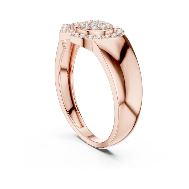 Round Cut Lab Grown Diamond Cluster Ring, 0.34ct Total, Solid Gold
