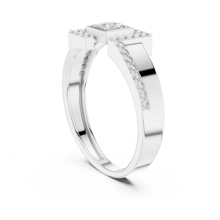 Round Cut Lab Grown Diamond Half Eternity Band, 0.33ct Total, Solid Gold