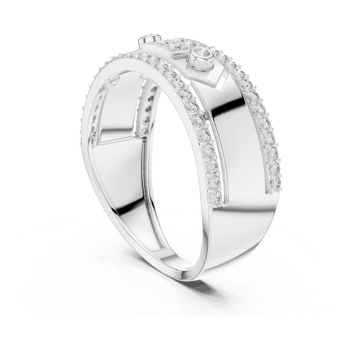 Round Cut Lab Grown Diamond Half Eternity Band, 0.48ct Total, Solid Gold