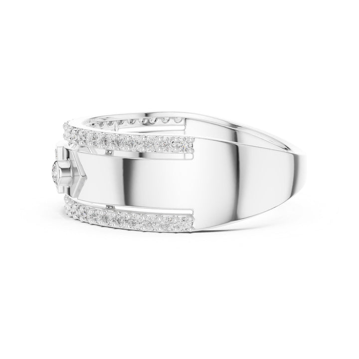 Round Cut Lab Grown Diamond Half Eternity Band, 0.48ct Total, Solid Gold