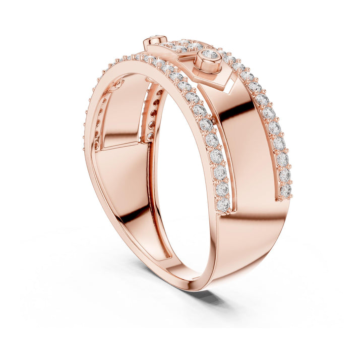 Round Cut Lab Grown Diamond Half Eternity Band, 0.48ct Total, Solid Gold