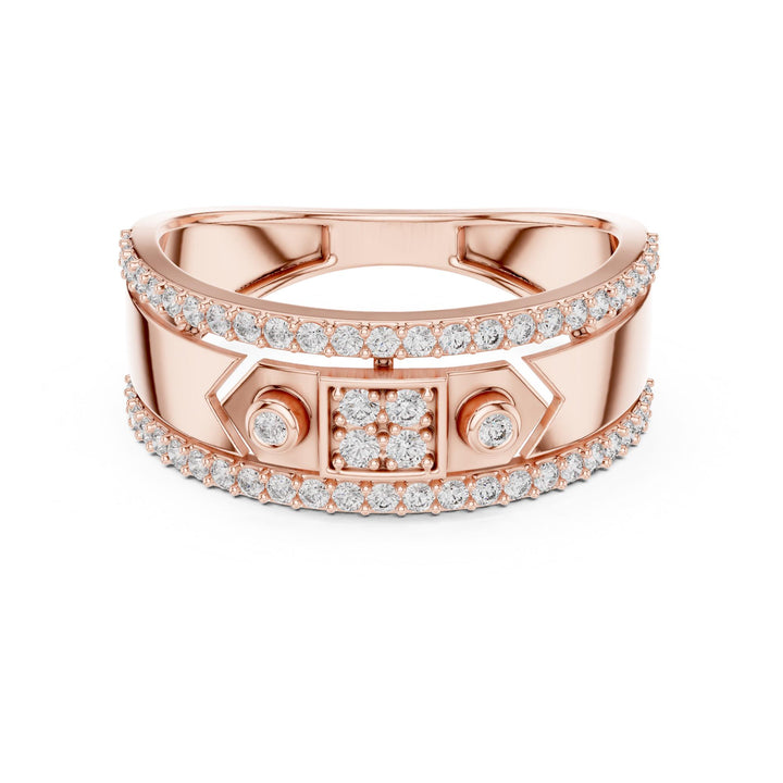 Round Cut Lab Grown Diamond Half Eternity Band, 0.48ct Total, Solid Gold
