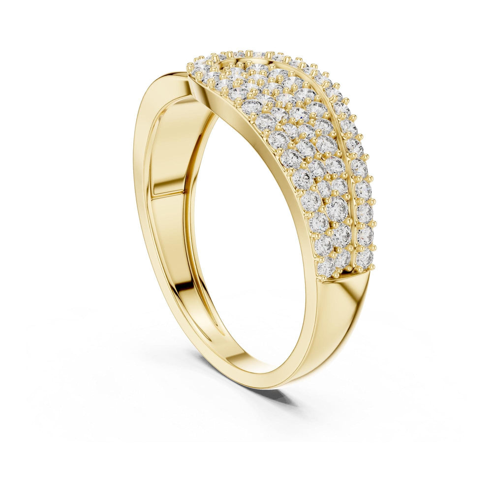 Round Cut Lab Grown Diamond Half Eternity Band, 0.64ct Total, Solid Gold