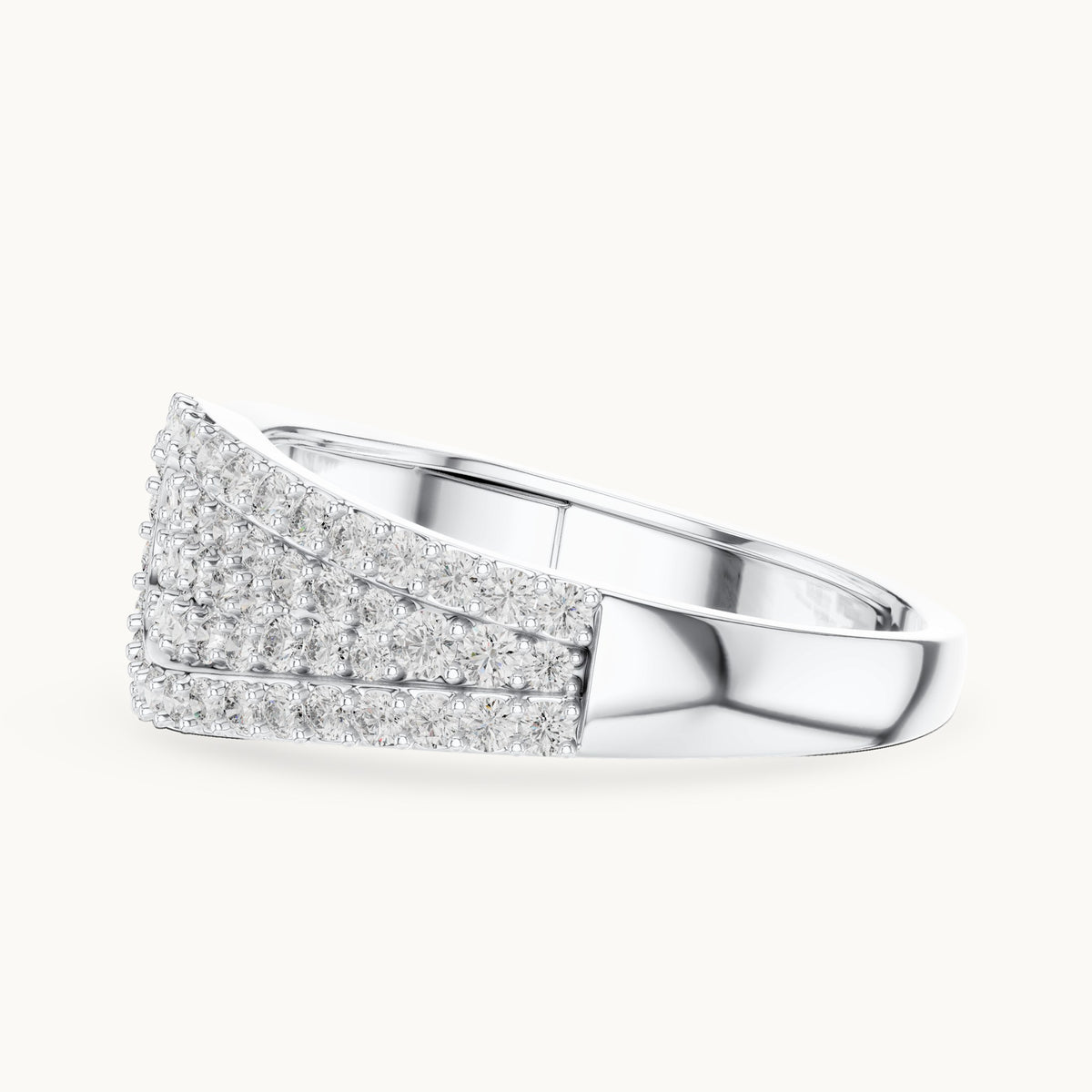 Round cut lab-grown diamond half eternity band, 0.64 CT TW, solid gold, view 5