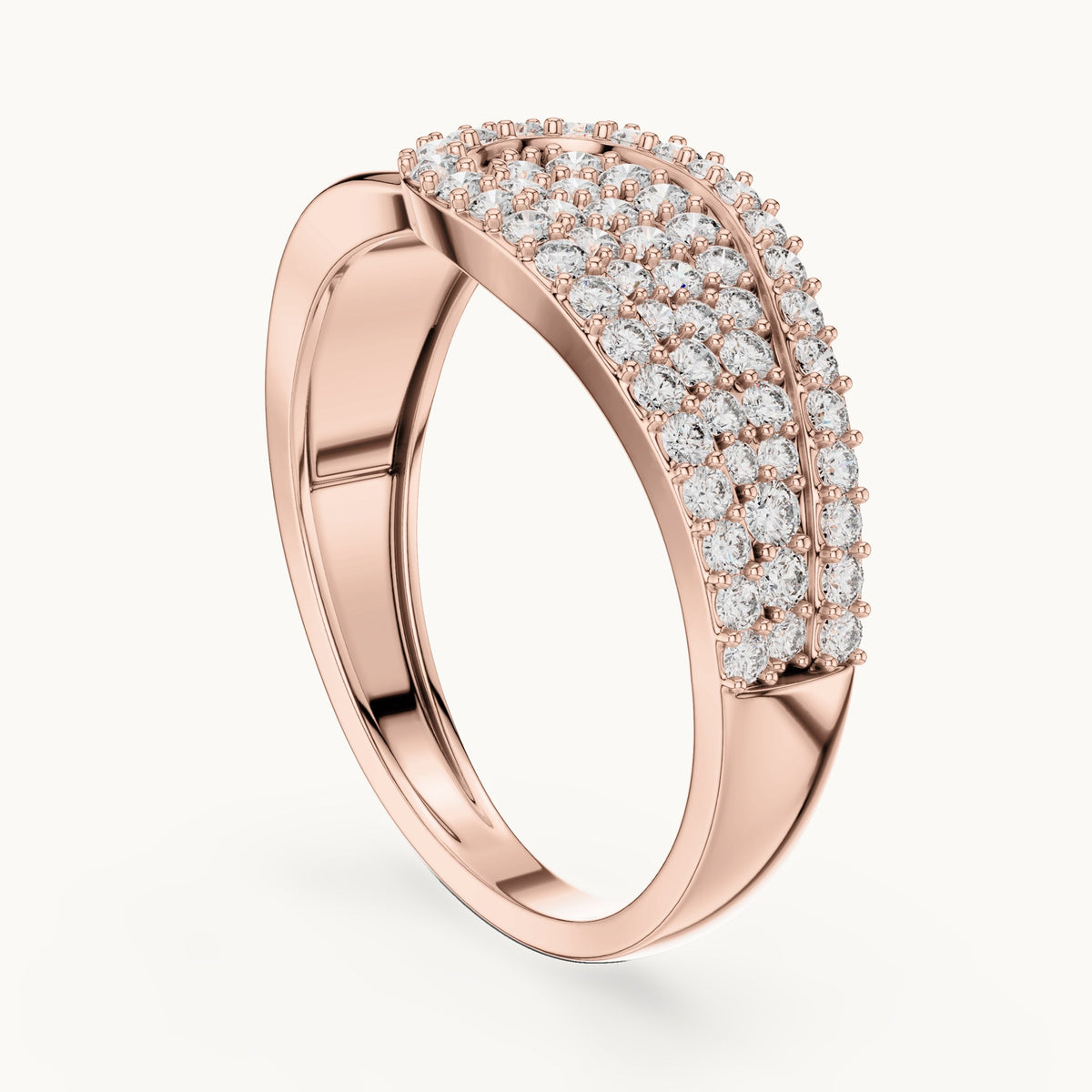 Round cut lab-grown diamond half eternity band, 0.64 CT TW, solid gold, view 7