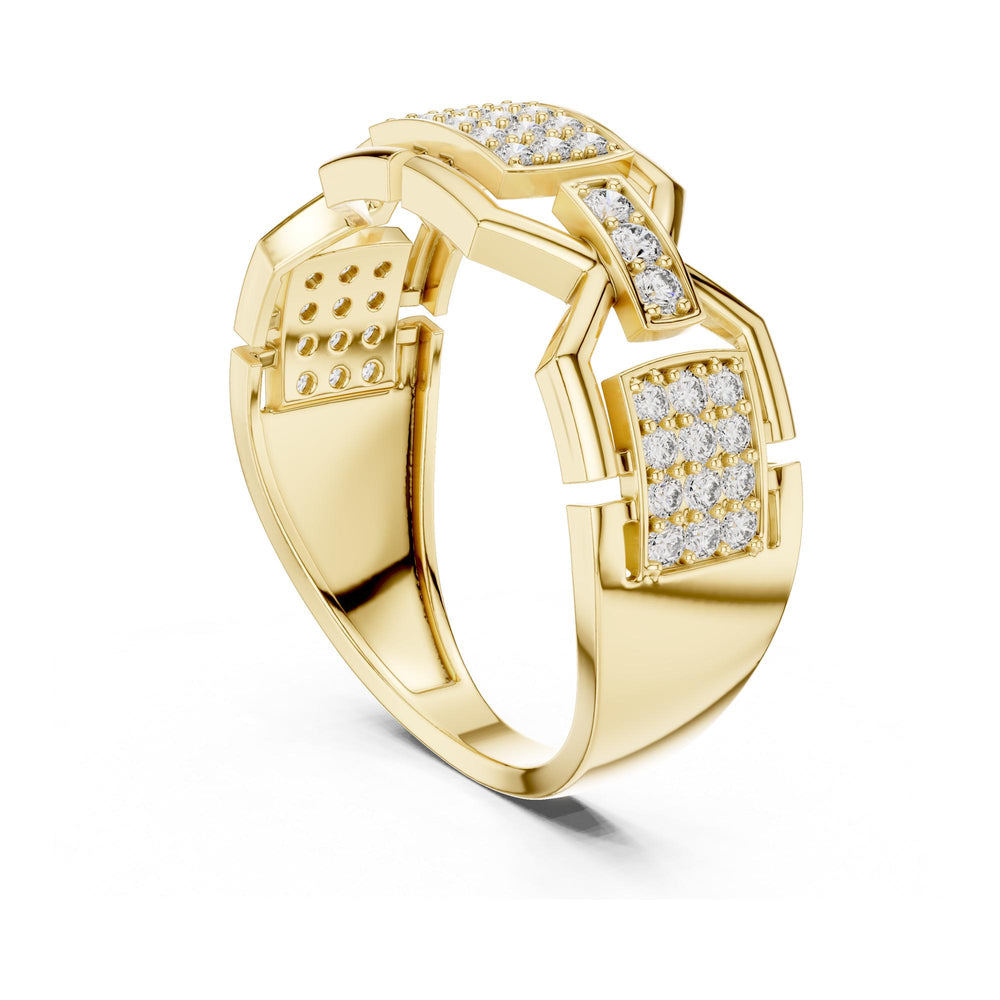Round Cut Lab Grown Diamond Half Eternity Band, 0.46ct Total, Solid Gold