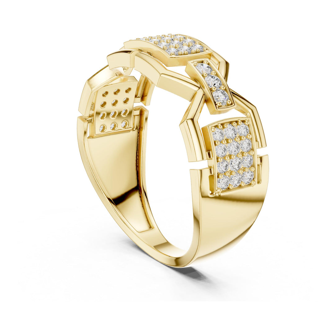 Round Cut Lab Grown Diamond Half Eternity Band, 0.46ct Total, Solid Gold
