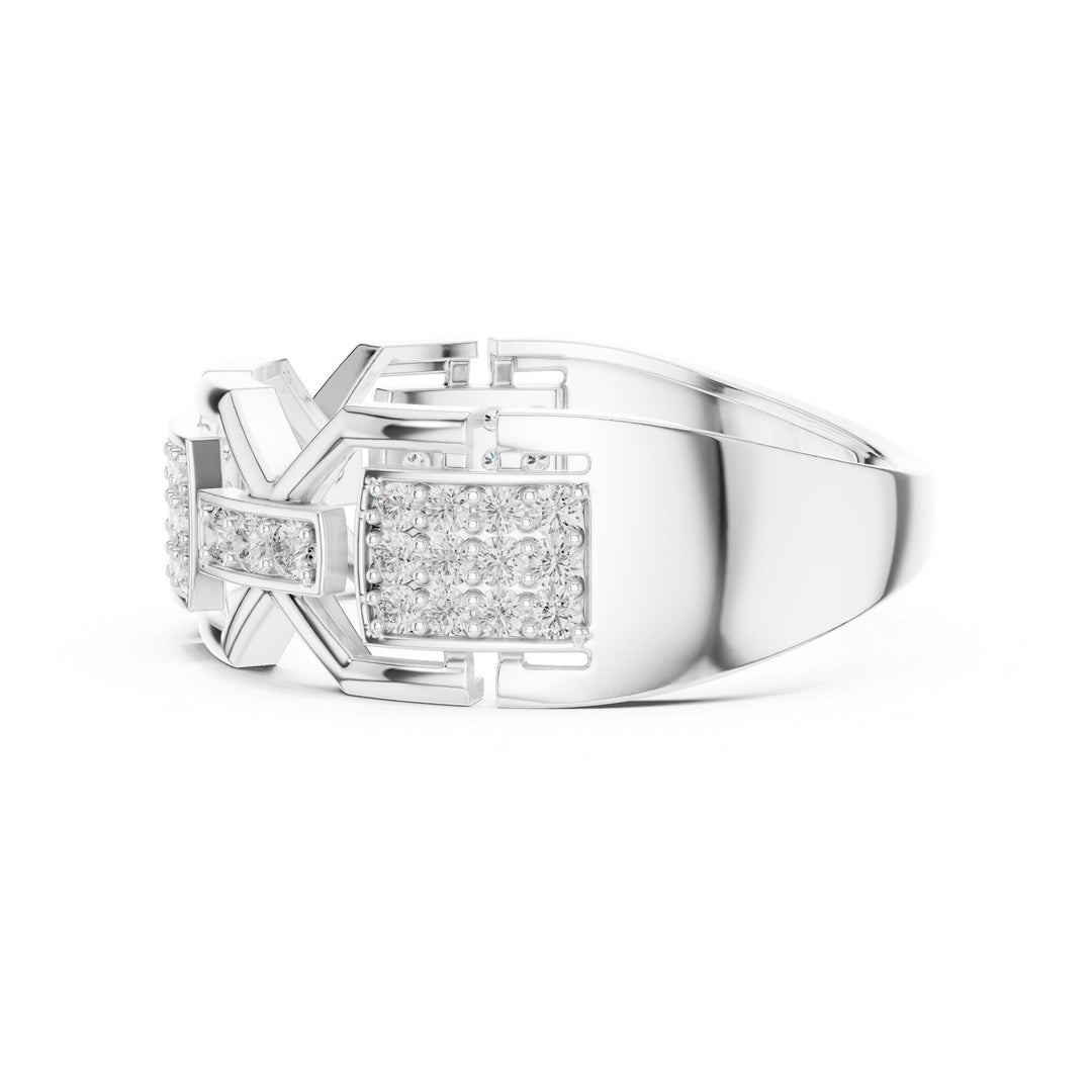 Round Cut Lab Grown Diamond Half Eternity Band, 0.46ct Total, Solid Gold