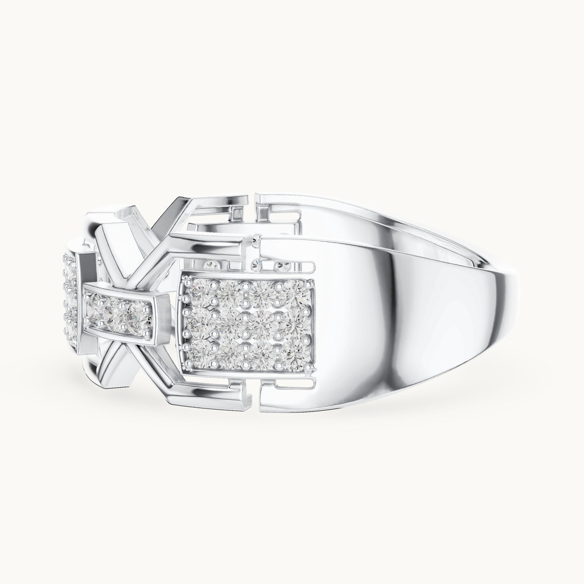 Round cut lab-grown diamond half eternity band, 0.46 CT TW, solid gold, view 5