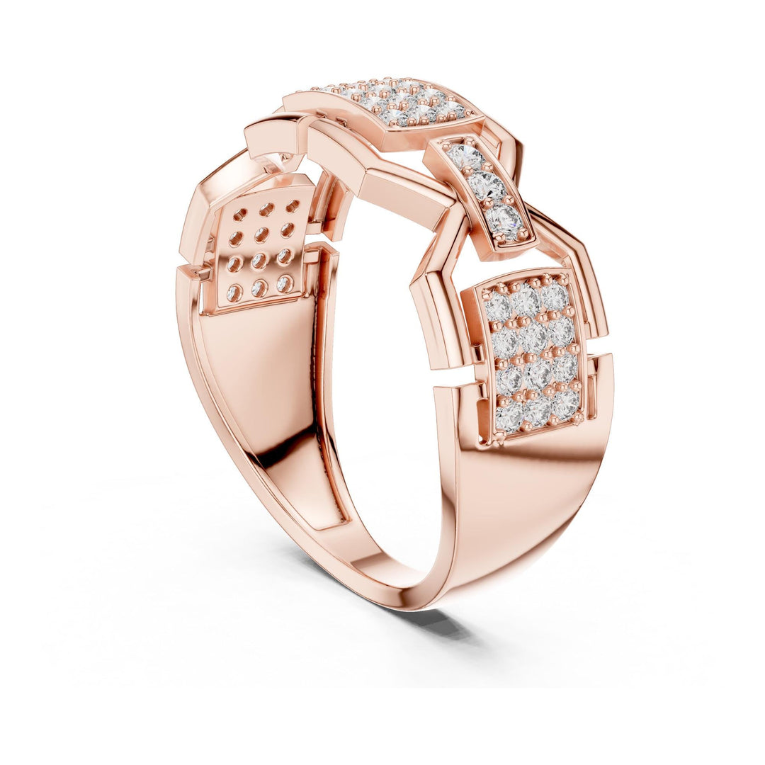 Round Cut Lab Grown Diamond Half Eternity Band, 0.46ct Total, Solid Gold