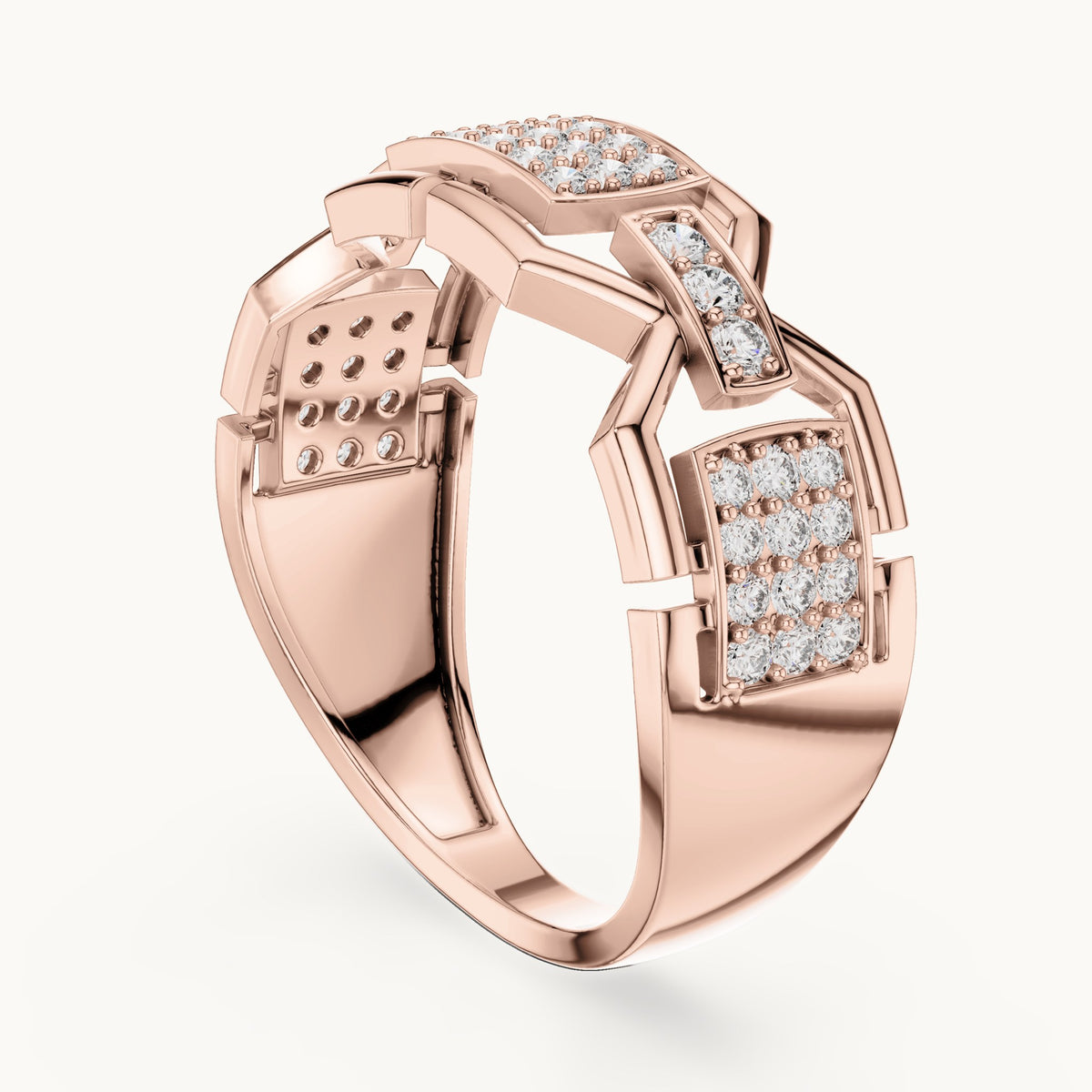 Round cut lab-grown diamond half eternity band, 0.46 CT TW, solid gold, view 7