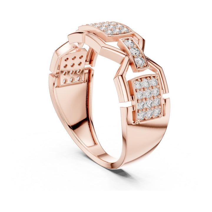 Round Cut Lab Grown Diamond Half Eternity Band, 0.46ct Total, Solid Gold