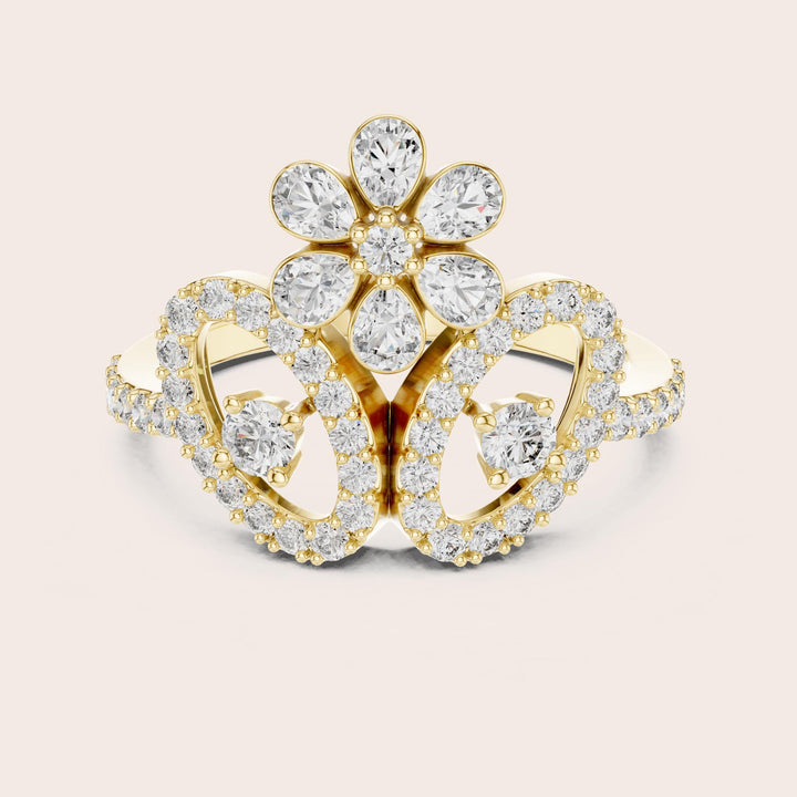 Pear Cut Lab Grown Diamond Half Eternity Band, 0.55ct Total, Solid Gold