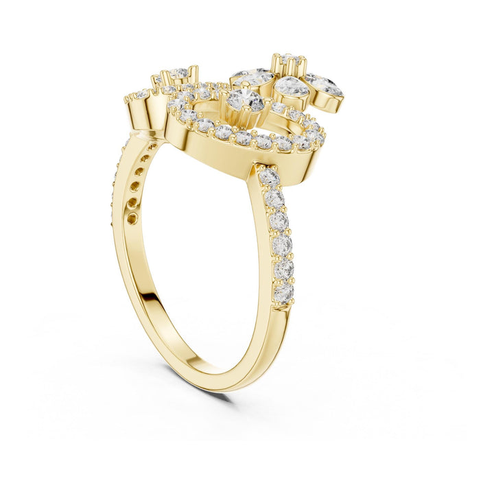 Pear Cut Lab Grown Diamond Half Eternity Band, 0.55ct Total, Solid Gold