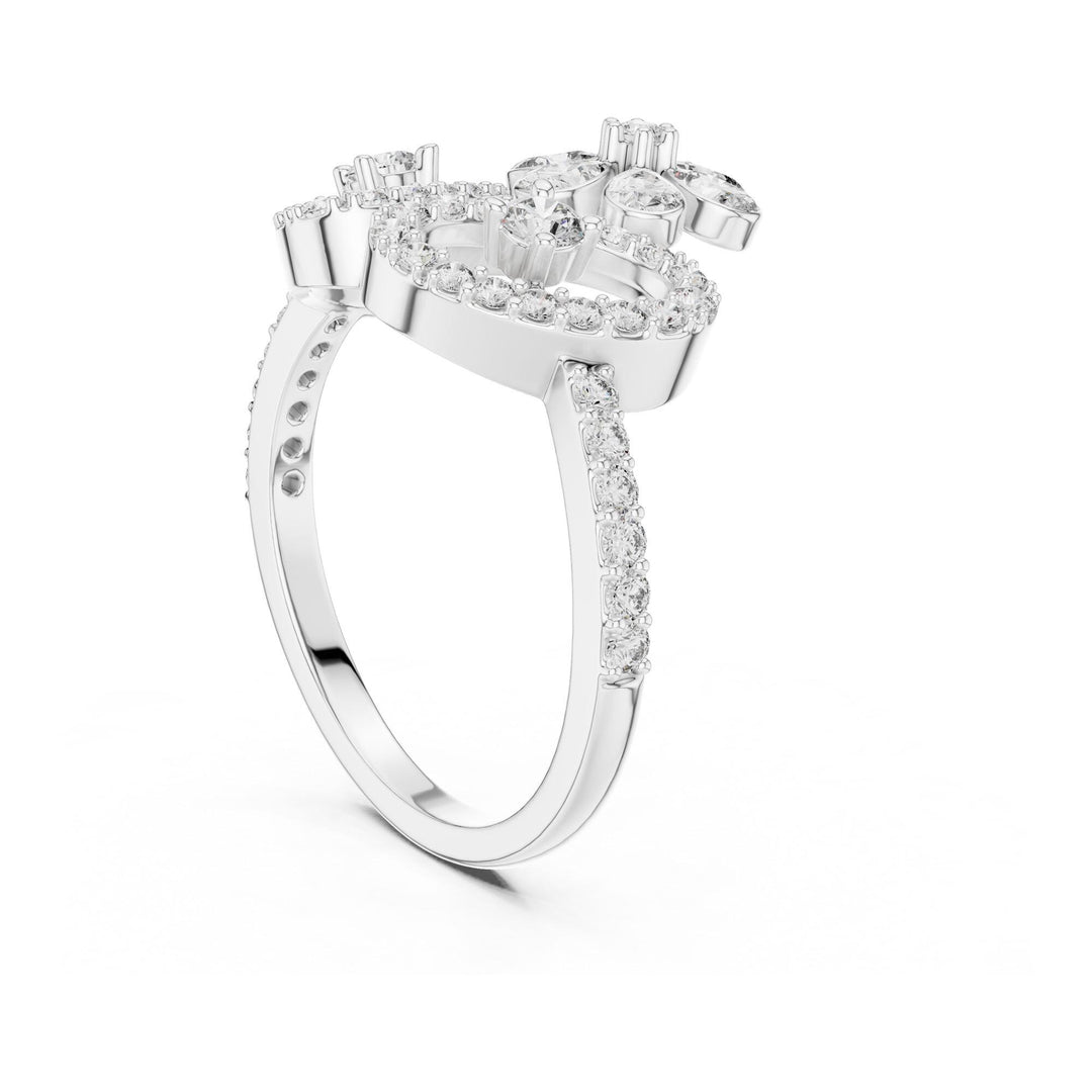 Pear Cut Lab Grown Diamond Half Eternity Band, 0.55ct Total, Solid Gold