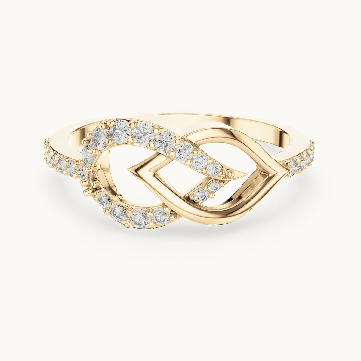 Round cut lab-grown diamond half eternity band in 14K yellow gold, 0.25 CT TW, view 1