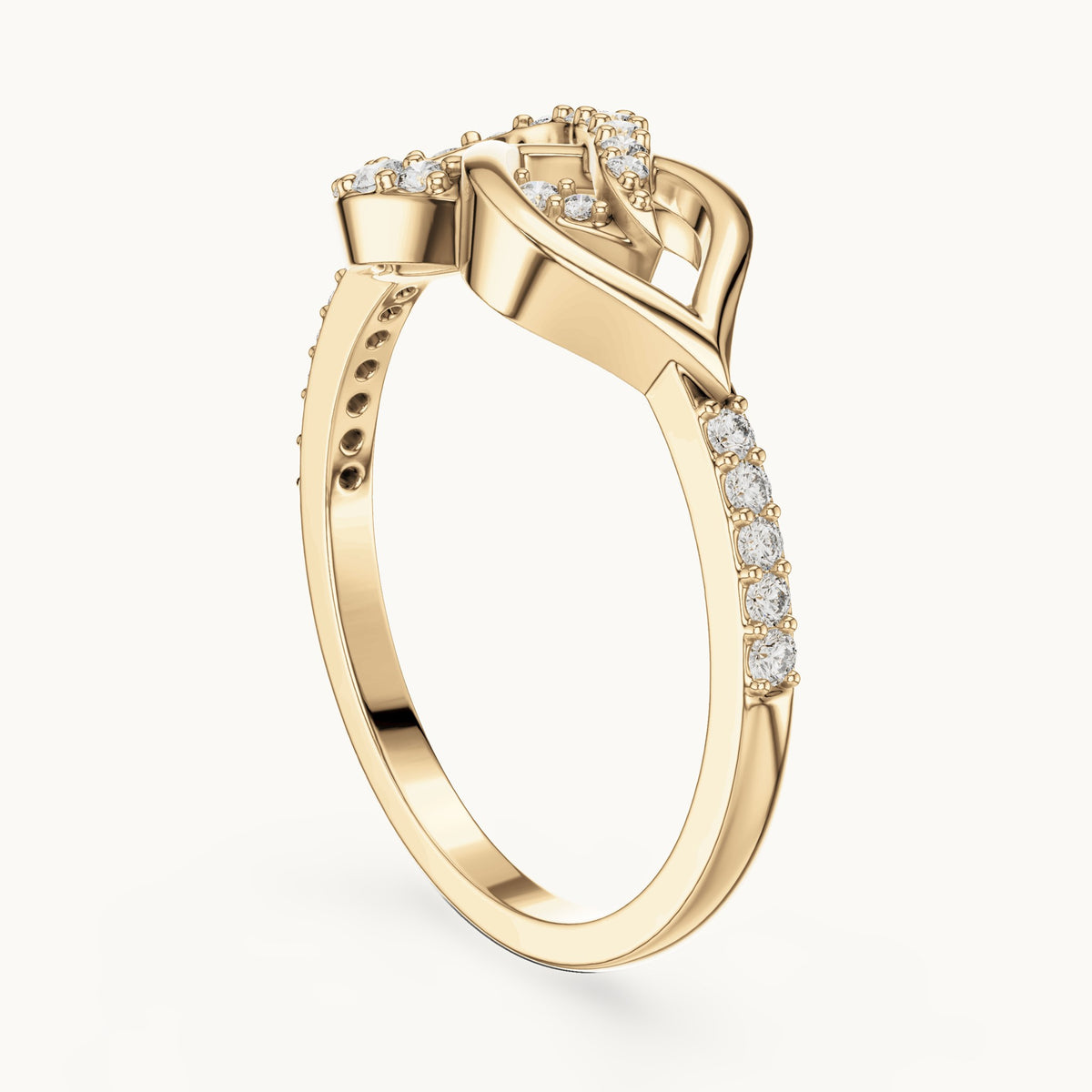 Round cut lab-grown diamond half eternity band in 14K yellow gold, 0.25 CT TW, view 2