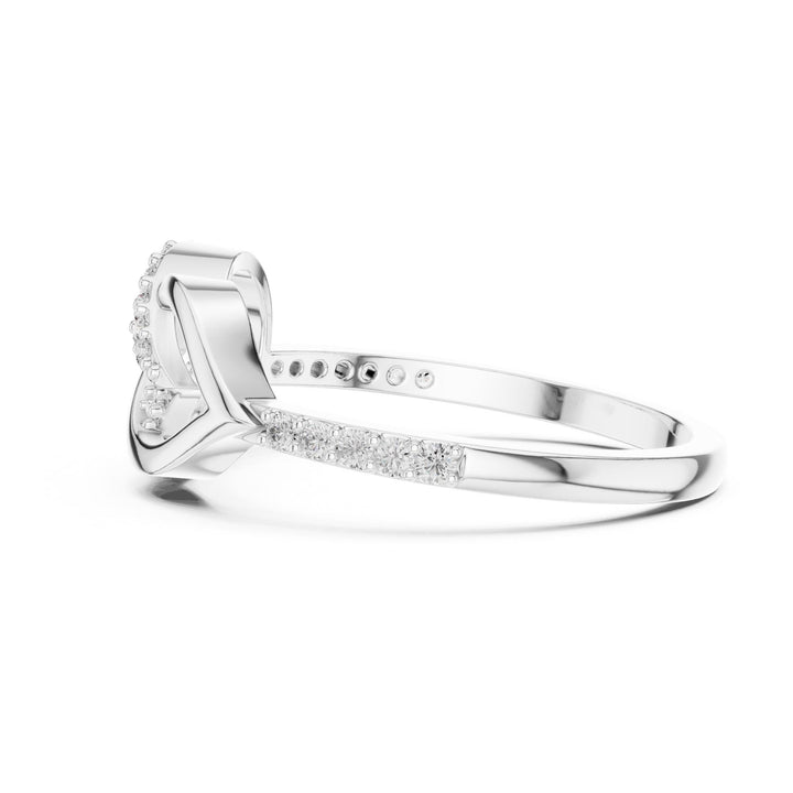 Round Cut Lab Grown Diamond Half Eternity Band, 0.25ct Total, Solid Gold