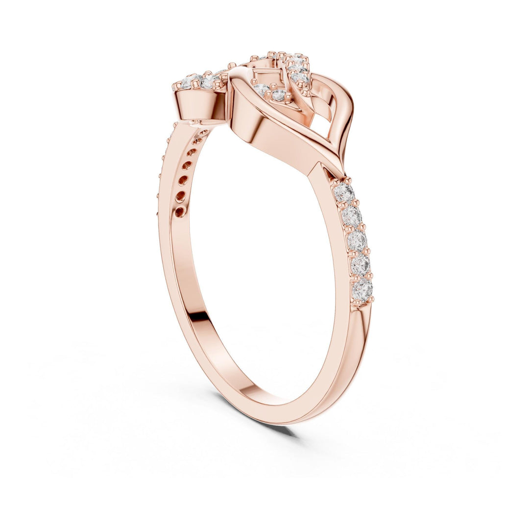 Round Cut Lab Grown Diamond Half Eternity Band, 0.25ct Total, Solid Gold