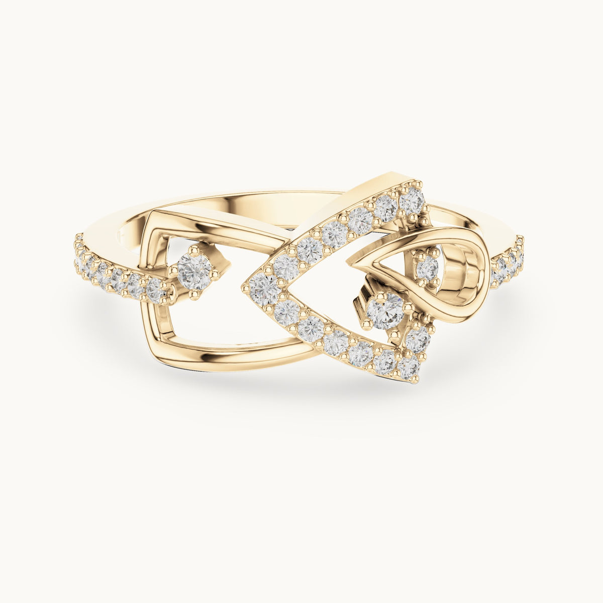 Round cut lab-grown diamond half eternity band in 14K yellow gold, 0.24 CT TW, view 1