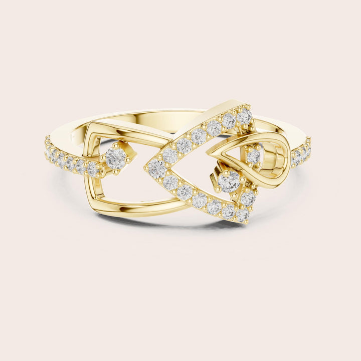 Round Cut Lab Grown Diamond Half Eternity Band, 0.24ct Total, Solid Gold
