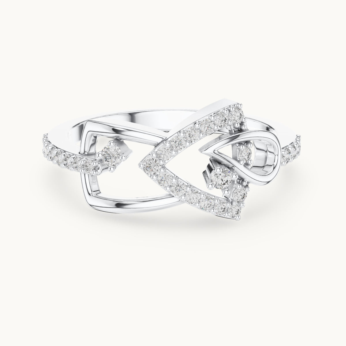 Round cut lab-grown diamond half eternity band in 14K white gold, 0.24 CT TW, view 3