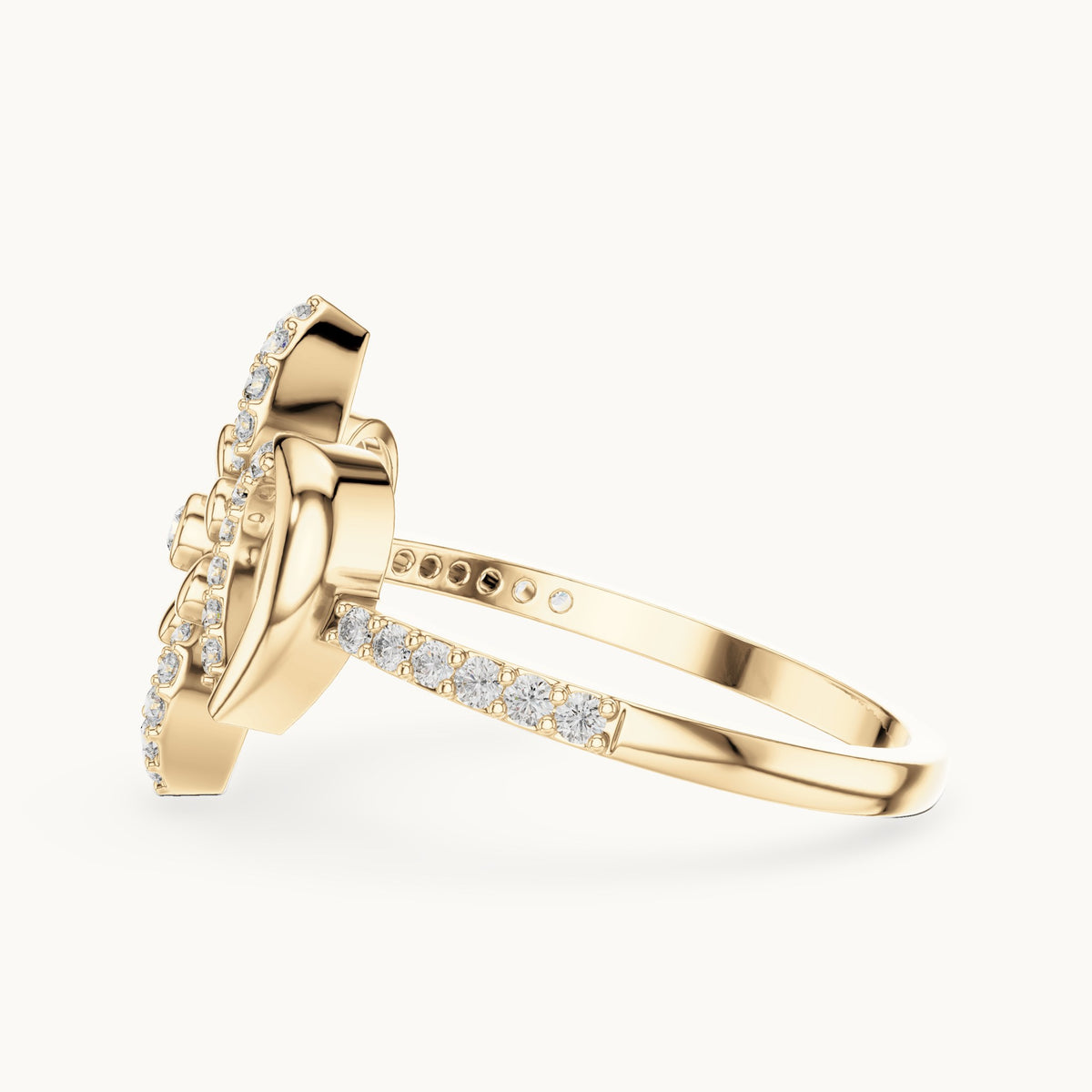 Round cut lab-grown diamond half eternity band in 14K yellow gold, 0.26 CT TW, view 3