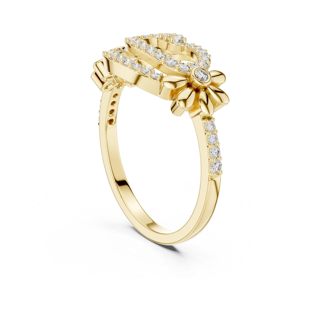 Round Cut Lab Grown Diamond Half Eternity Band, 0.34ct Total, Solid Gold