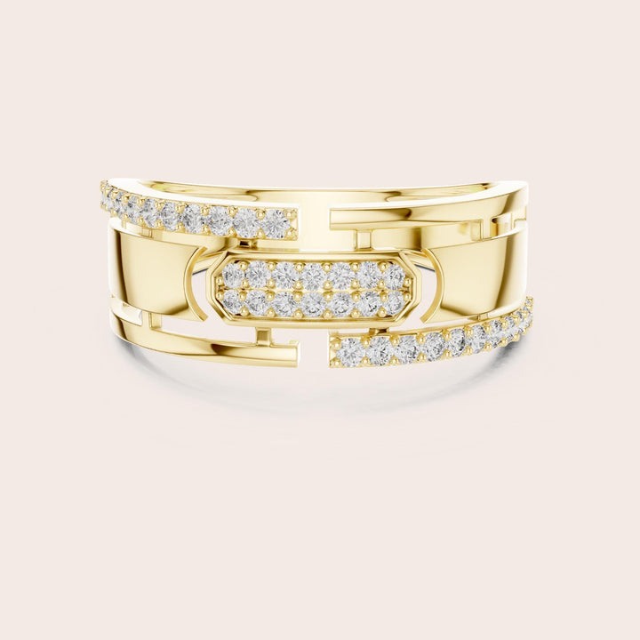 Round Cut Lab Grown Diamond Half Eternity Band, 0.32ct Total, Solid Gold