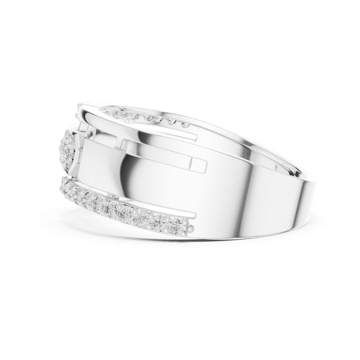 Round Cut Lab Grown Diamond Half Eternity Band, 0.32ct Total, Solid Gold