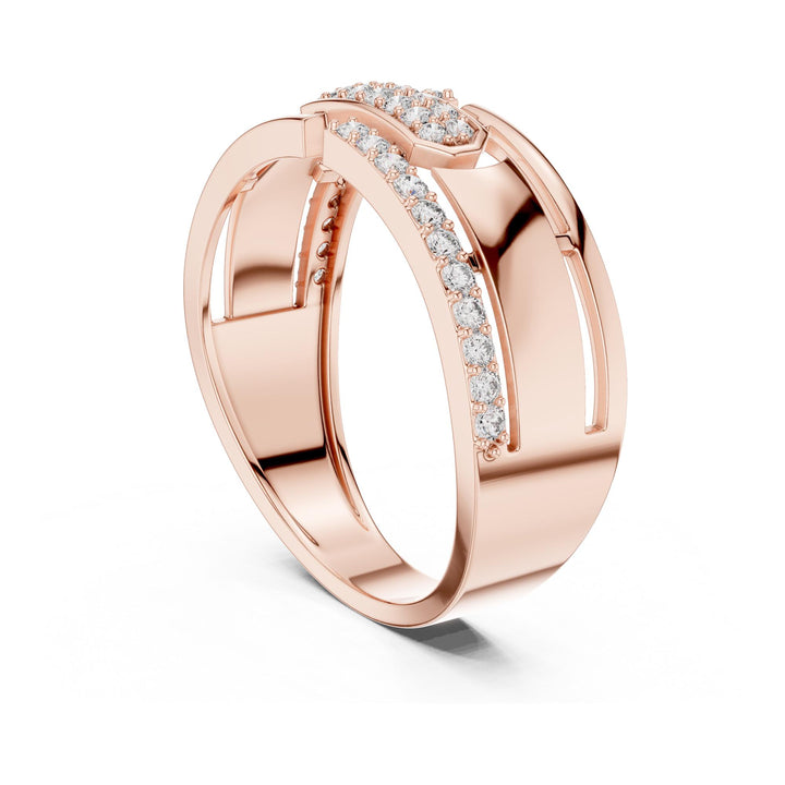 Round Cut Lab Grown Diamond Half Eternity Band, 0.32ct Total, Solid Gold