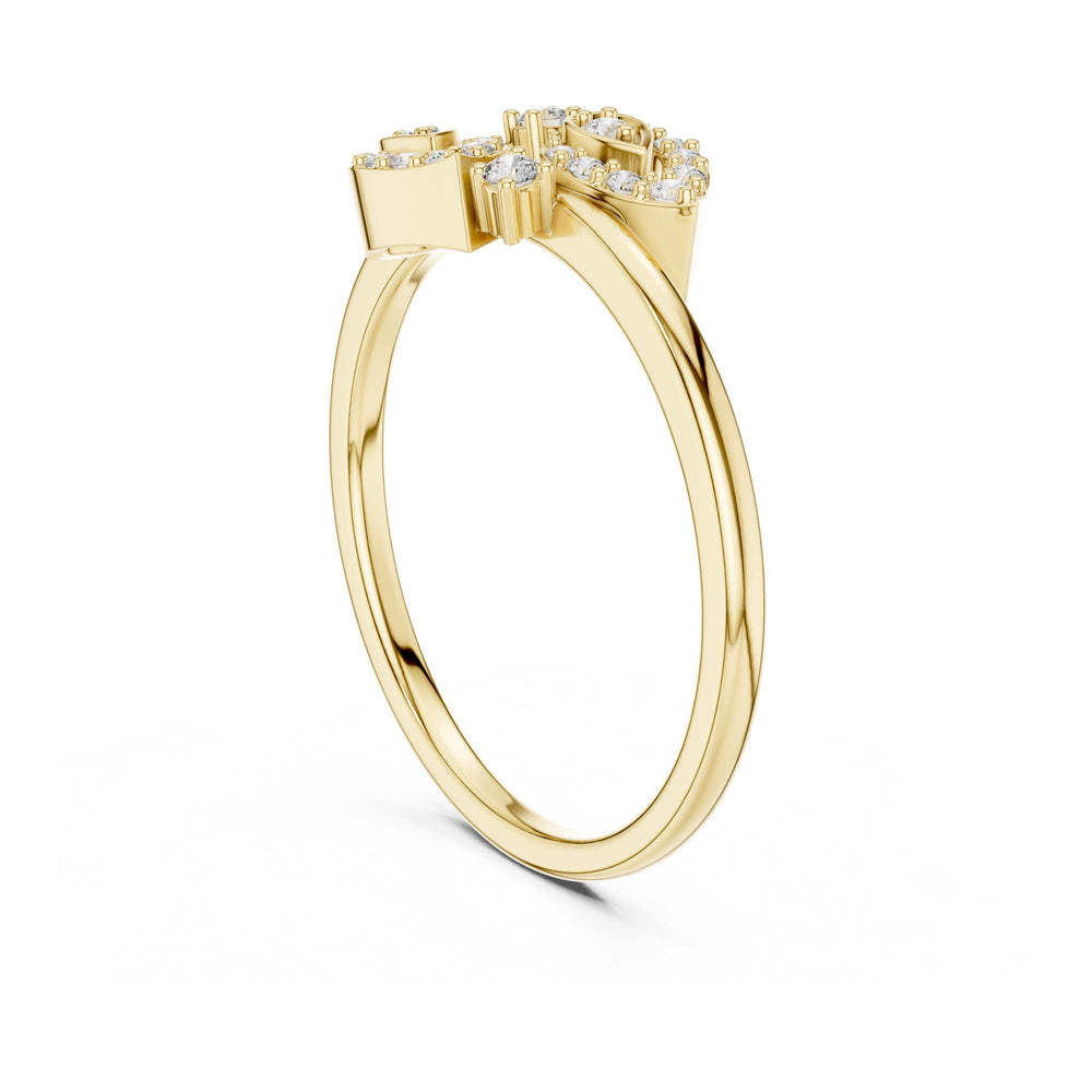 Round Cut Lab Grown Diamond Cluster Ring, 0.14ct Total, Solid Gold