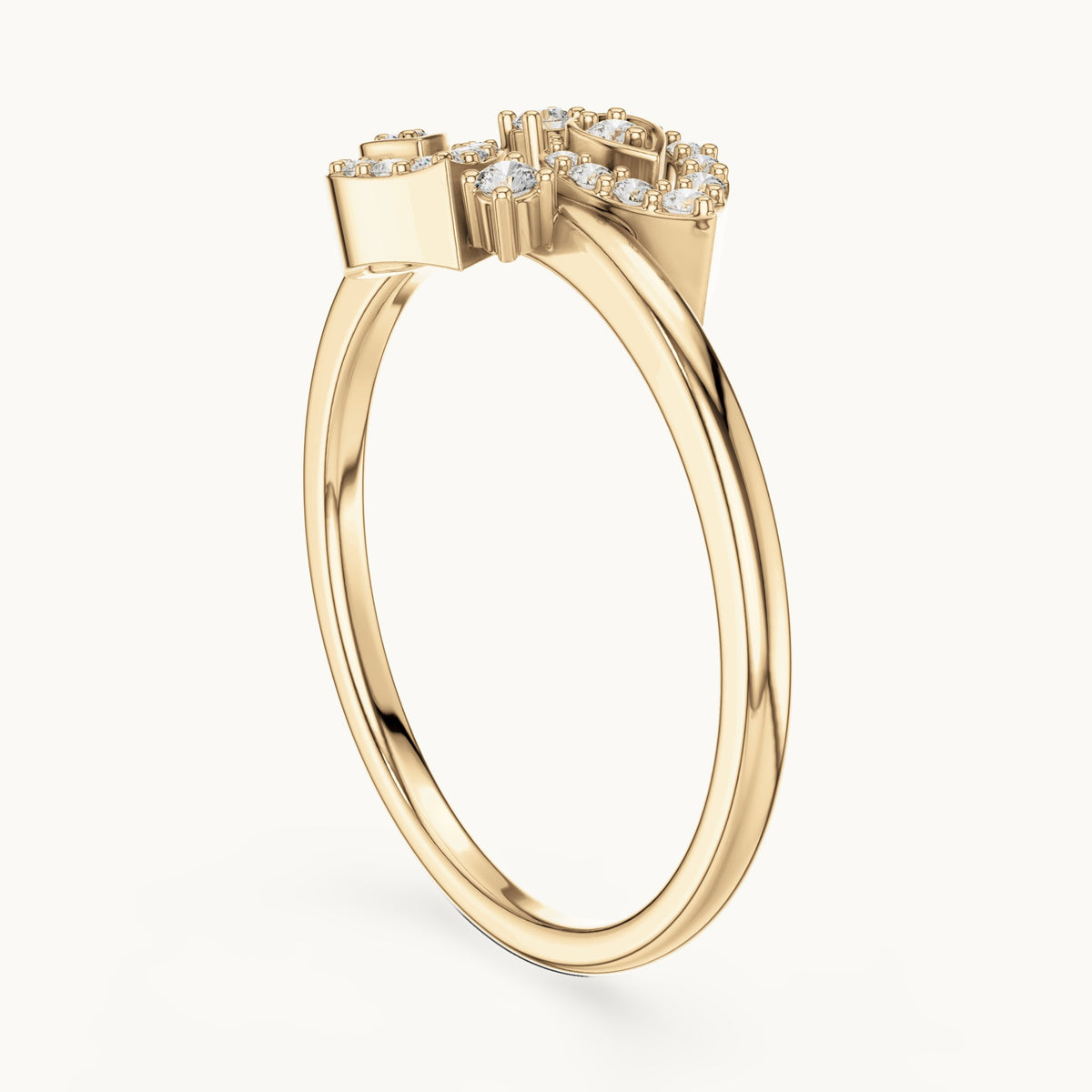 Round Cut Lab Grown Diamond Cluster Ring, 0.14ct Total, Solid Gold