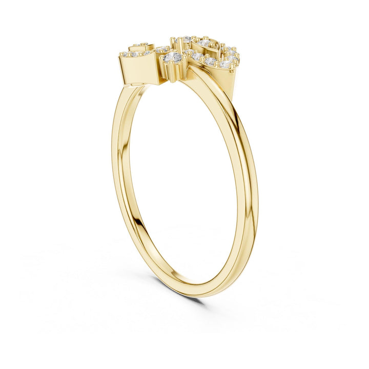 Round Cut Lab Grown Diamond Cluster Ring, 0.14ct Total, Solid Gold