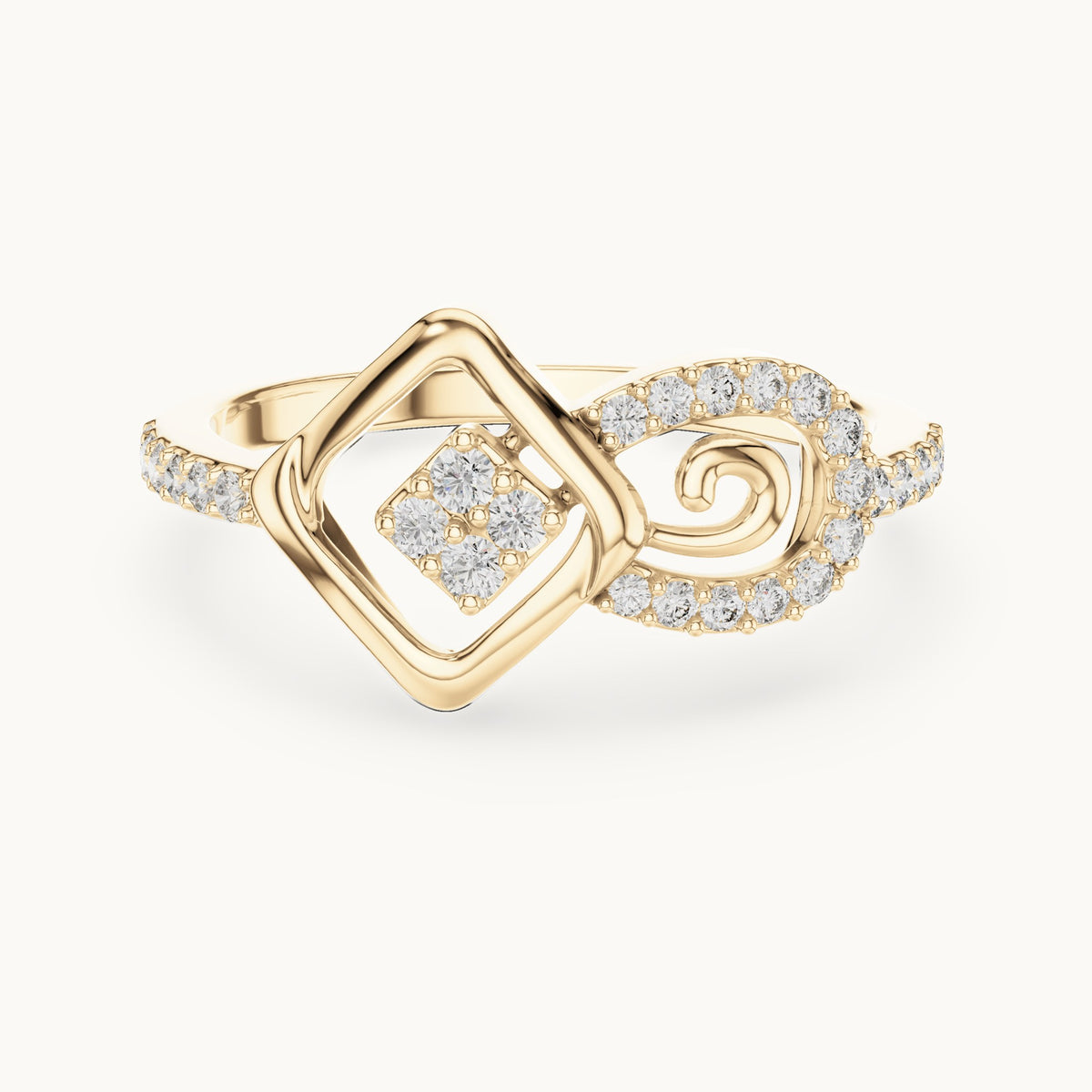 Round cut lab-grown diamond half eternity band in 14K yellow gold, 0.24 CT TW, view 1