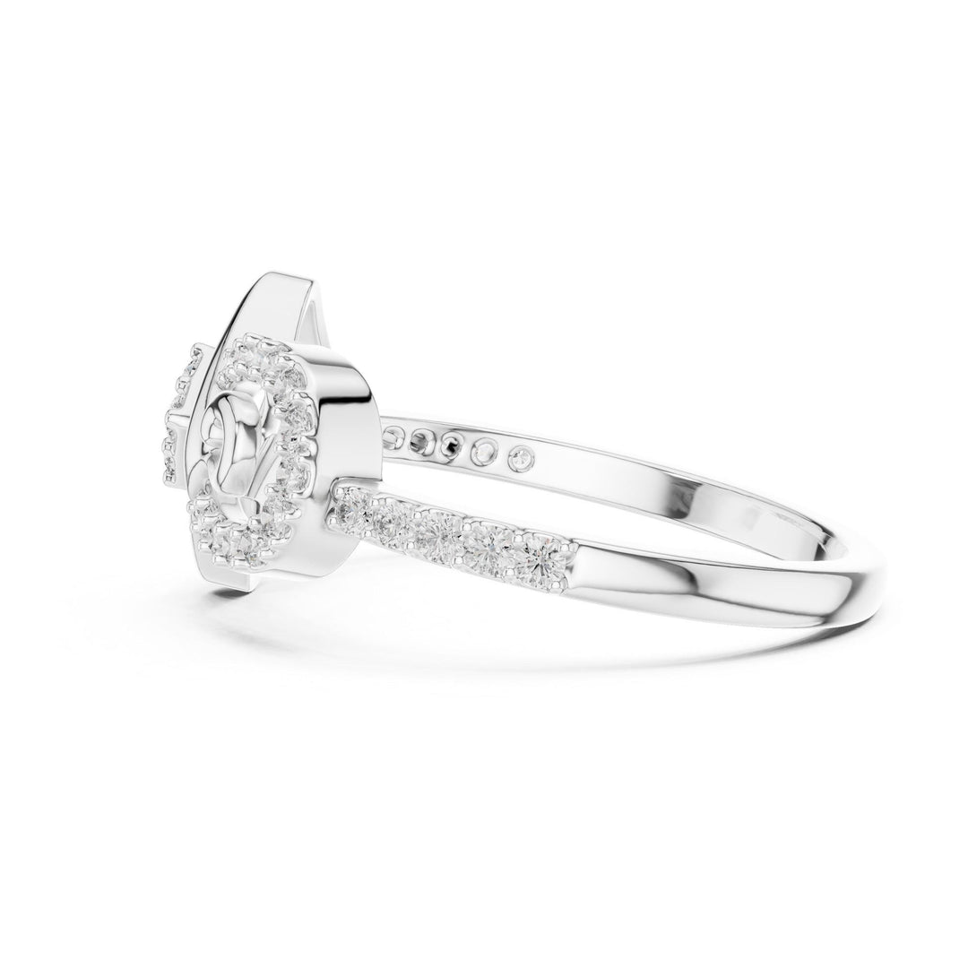 Round Cut Lab Grown Diamond Half Eternity Band, 0.24ct Total, Solid Gold