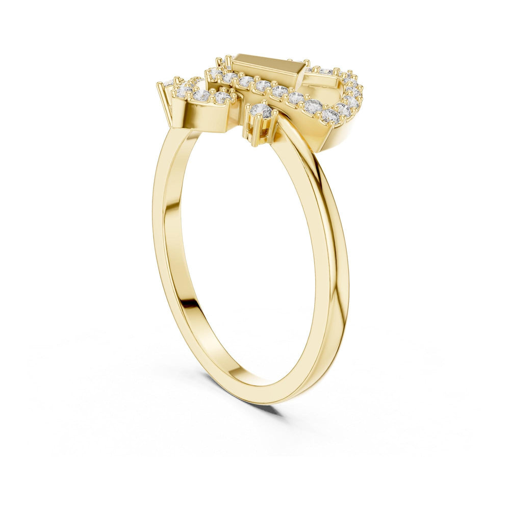 Round Cut Lab Grown Diamond Cluster Ring, 0.24ct Total, Solid Gold
