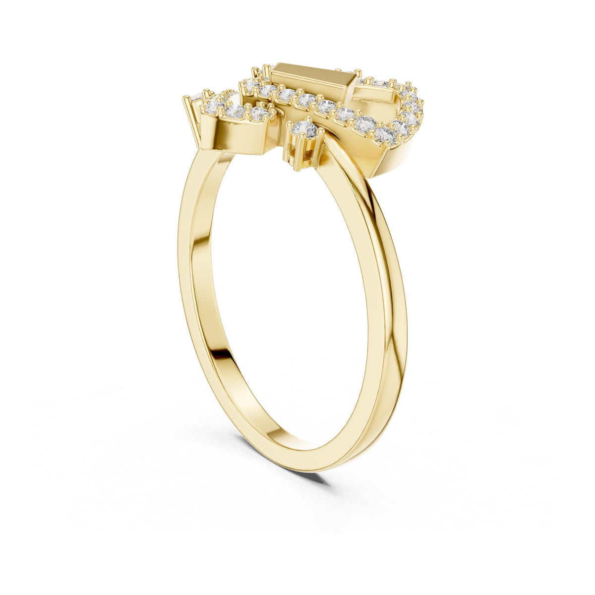 Round Cut Lab Grown Diamond Cluster Ring, 0.24ct Total, Solid Gold