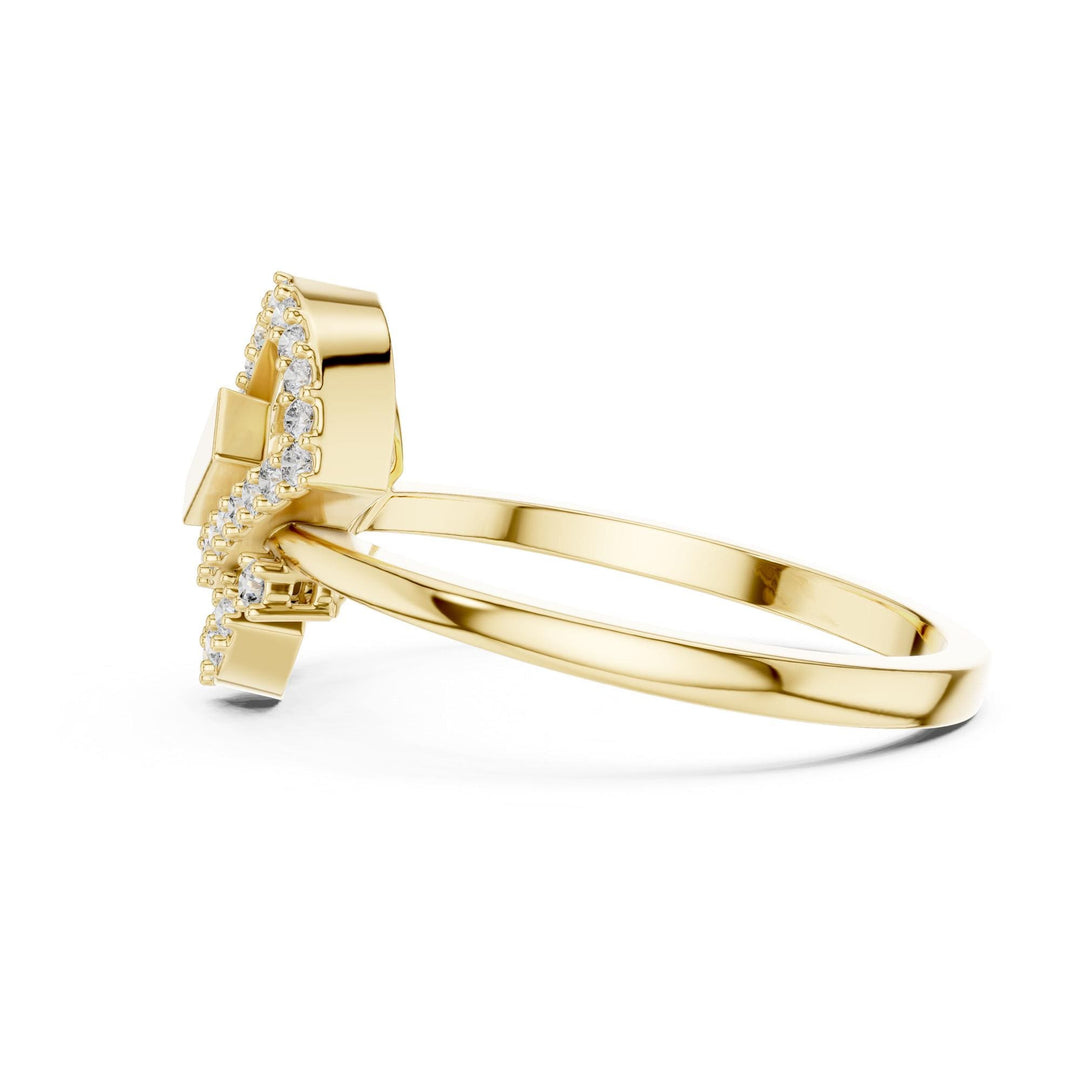 Round Cut Lab Grown Diamond Cluster Ring, 0.24ct Total, Solid Gold