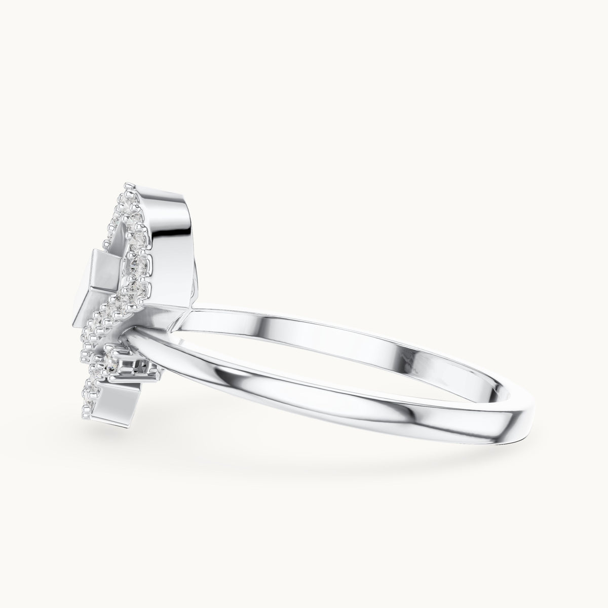 Round Cut Lab Grown Diamond Cluster Ring, 0.24ct Total, Solid Gold