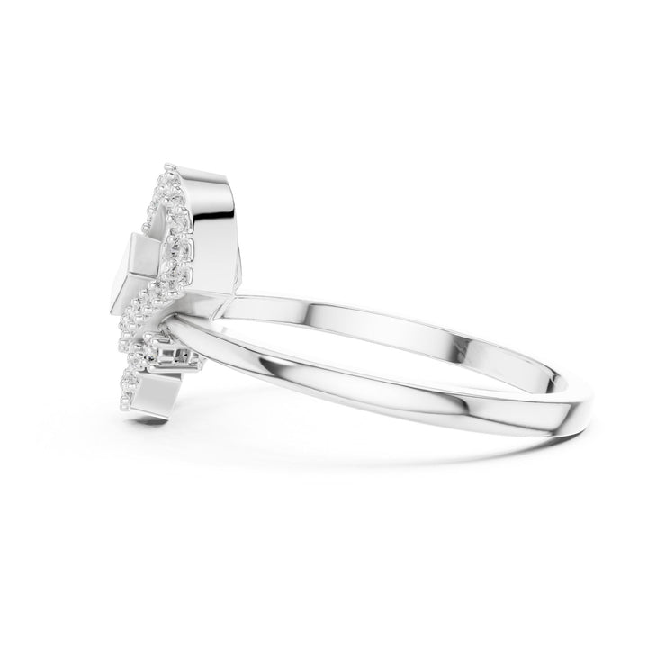 Round Cut Lab Grown Diamond Cluster Ring, 0.24ct Total, Solid Gold