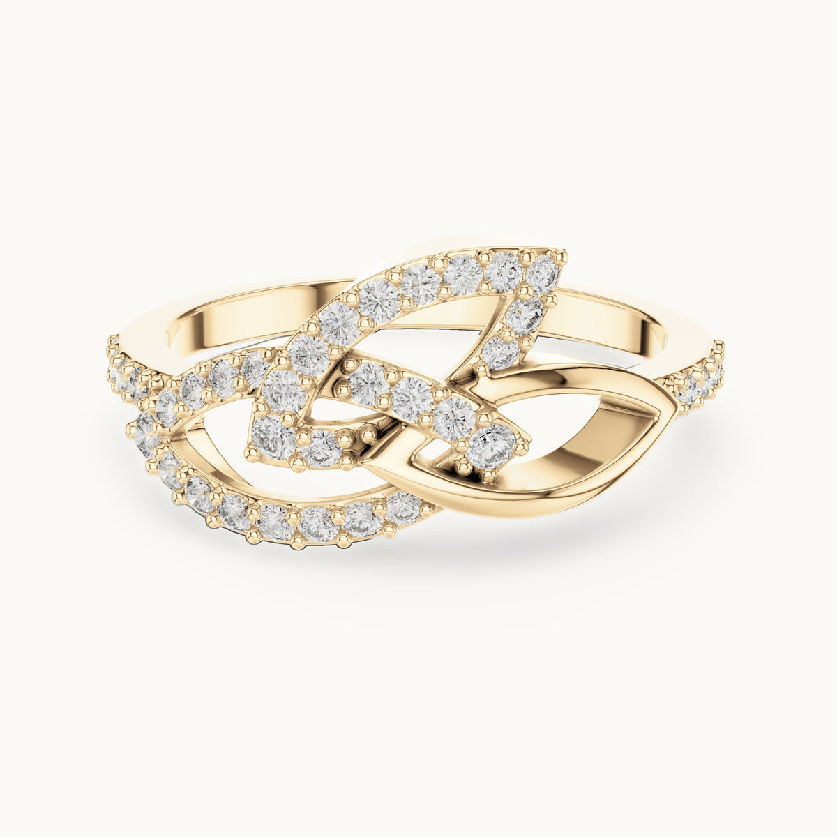 Round cut lab-grown diamond half eternity band, 0.35 CT TW, 36 stones, in solid gold (style L05-0064)
