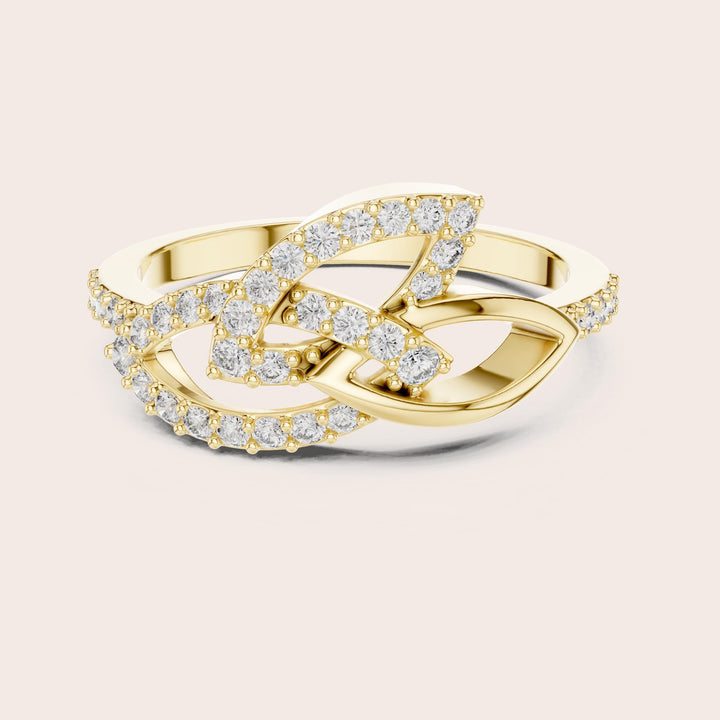 Round Cut Lab Grown Diamond Half Eternity Band, 0.35ct Total, Solid Gold