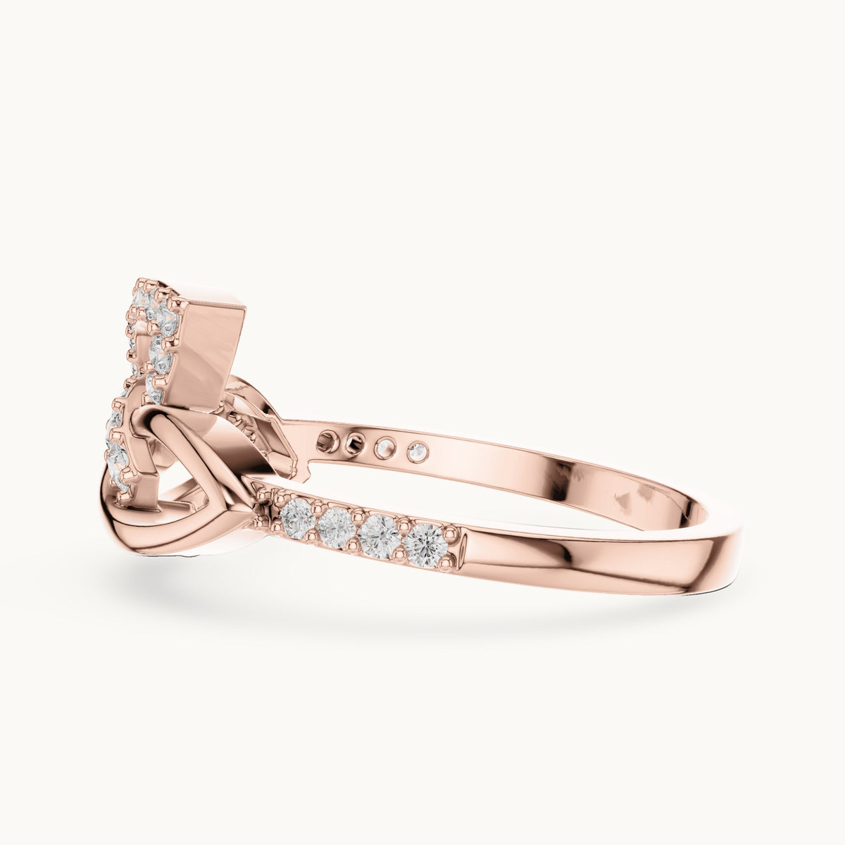 Round cut lab-grown diamond half eternity band, 0.35 CT TW, solid gold, view 8