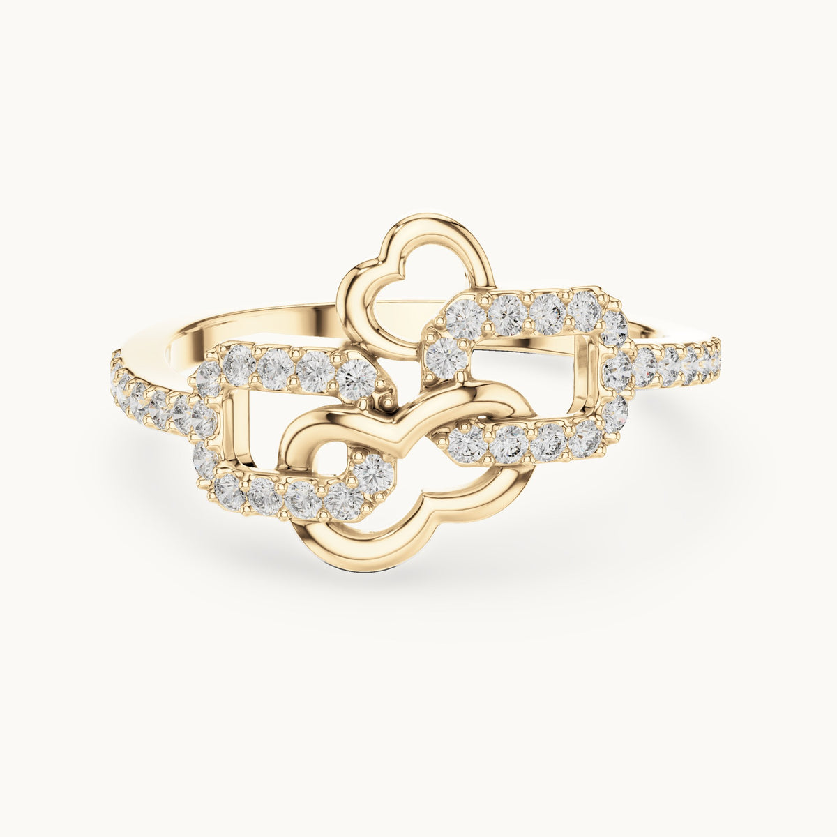 Round cut lab-grown diamond half eternity band in 14K yellow gold, 0.30 CT TW, view 1