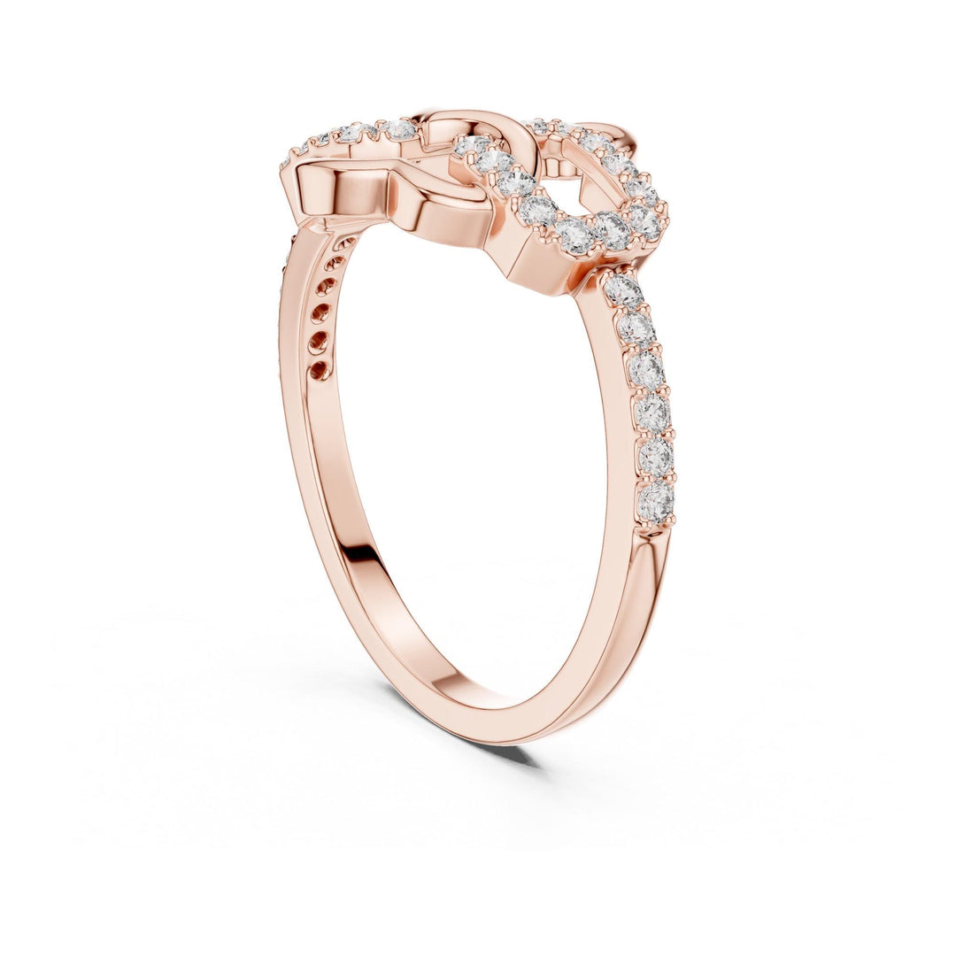 Round Cut Lab Grown Diamond Half Eternity Band, 0.30ct Total, Solid Gold