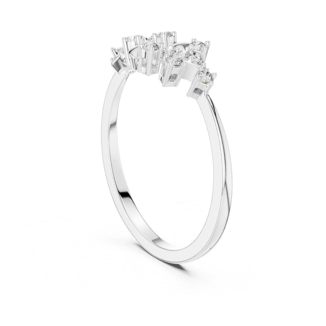 Round Cut Lab Grown Diamond Cluster Ring, 0.17ct Total, Solid Gold