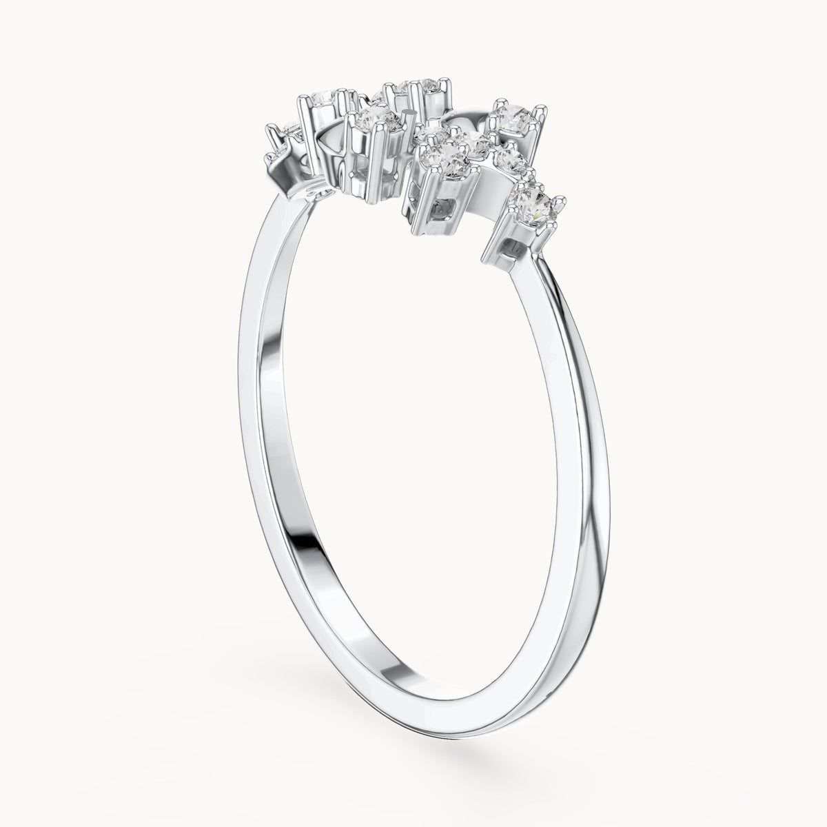 Round Cut Lab Grown Diamond Cluster Ring, 0.17ct Total, Solid Gold