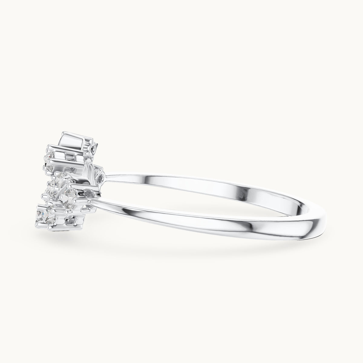 Round Cut Lab Grown Diamond Cluster Ring, 0.17ct Total, Solid Gold